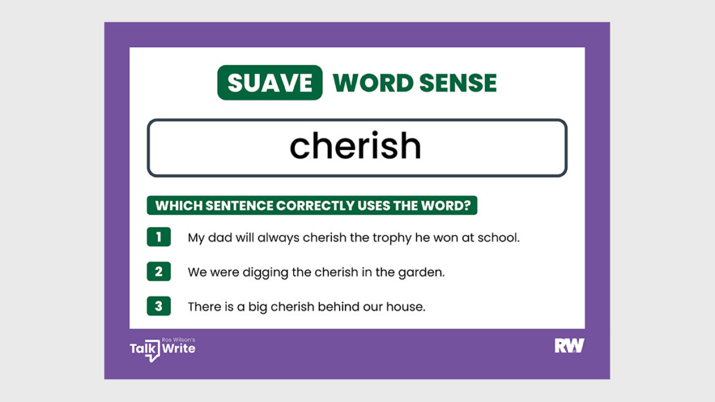 Suave word sense - cherish